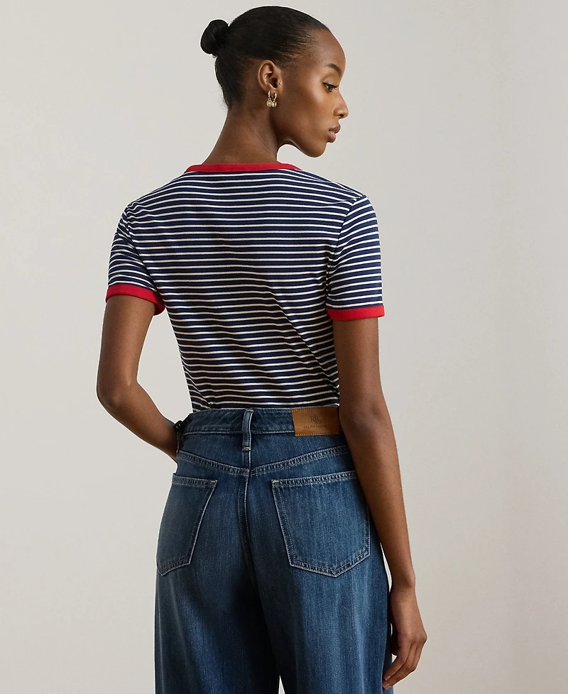 Lauren Ralph Petite Striped Crewneck T-Shirt