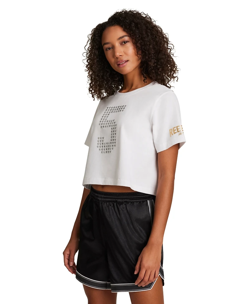 Reebok Women's Cropped Basketball Graphic T-Shirt