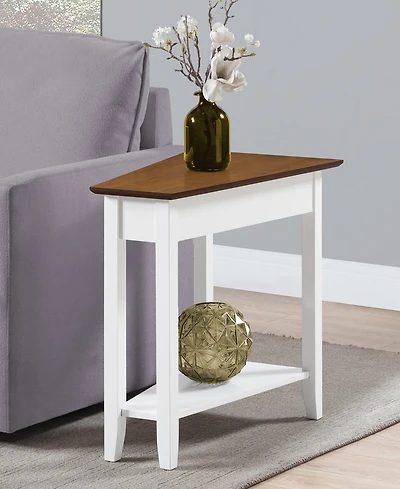 Convenience Concepts 24" Rubber wood Ah Wedge End Table with Shelf