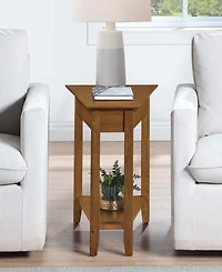 Convenience Concepts 24" Rubber wood Ah Wedge End Table with Shelf