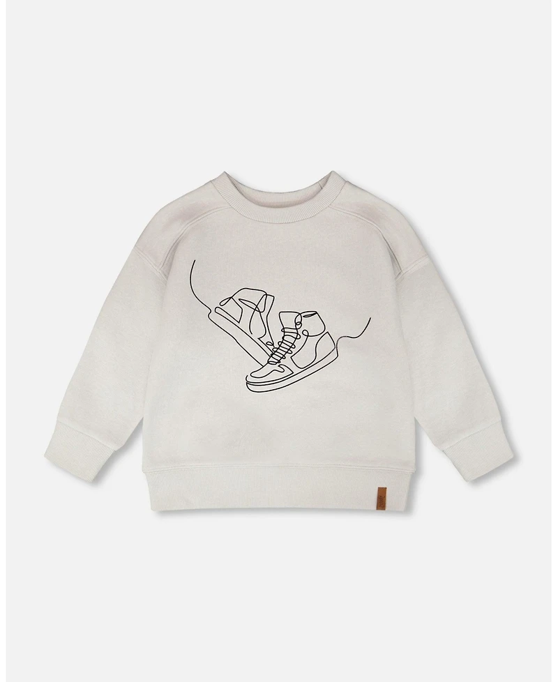 Deux par Deux Big Boys French Terry Sweatshirt Pale