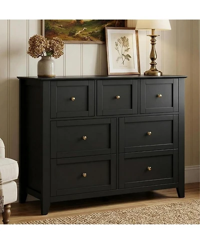 gaomon 7 Drawers Dresser for Bedroom, 54" W Modern Chest of Drawers for Clothes, Storage Organizer with Deep Drawers for Living Room, Hallway