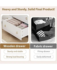gaomon Dresser for Bedroom with 5 Drawers, 45'' Tall Chest of Large Drawers with Large Clothes Storage Cabinet, Wood Dresser