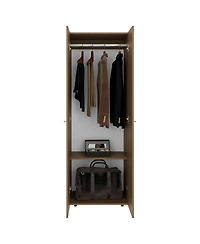 Fm Furniture Basin 2-Door Tall Wardrobe Cabinet 66.9"H, Bedroom