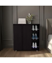 Fm Furniture Gitano Shoe Storage Cabinet with Enclosed & Open Shelves