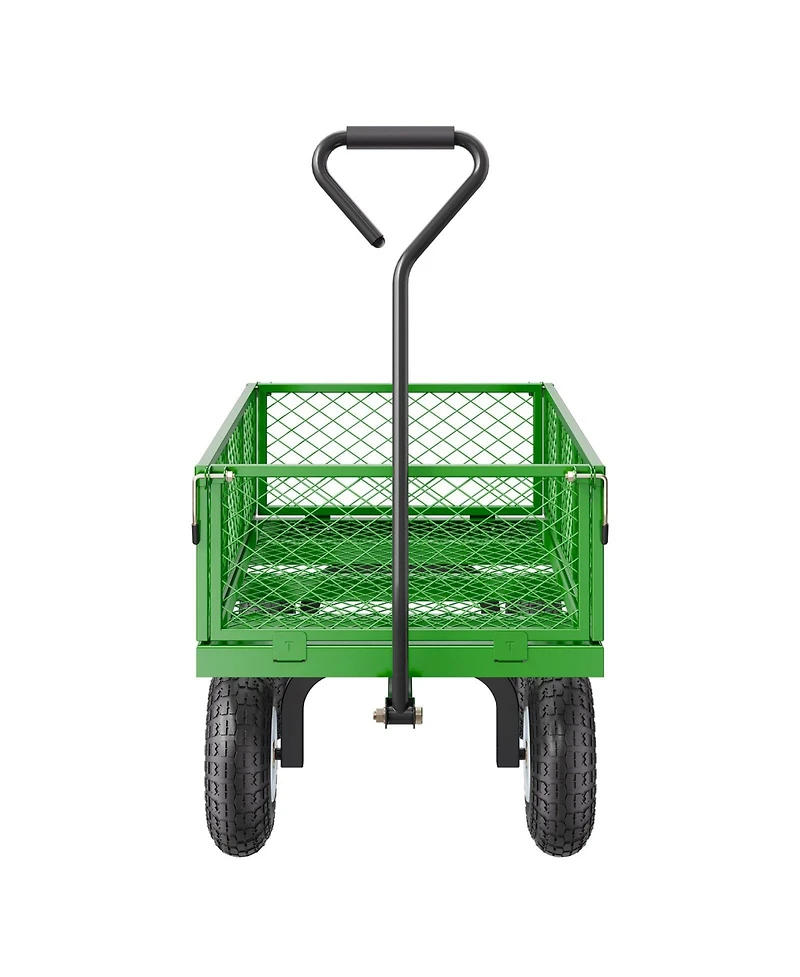 Sugift Heavy-Duty Utility Wagon with Removable Sides & 180° Handle