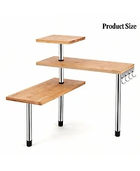 Yigii Adjustable 3-Tier Corner Shelf for Kitchen, Bathroom, Bedroom, Office