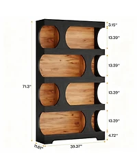 Yigii 4-Shelf Bookcase with Asymmetrical Design for Home Office or Living Room