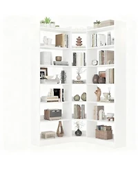 Yigii L Shaped Corner Bookshelf 6 Tiers Storage Display Rack