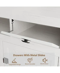 gaomon Farmhouse Tv Stand for 80" TVs, Long Entertainment Center with 4 Drawers and 3 Shelves