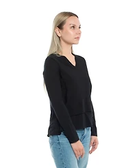 Wilt Clothing Women's Mixed Media Double Layer Long Sleeve