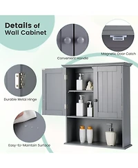 Volenca 2-Door Wall-Mount Bathroom Storage Cabinet with Open Shelf
