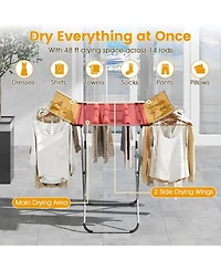 Ecooso Folding Aluminum Clothes Drying Rack with 2 Side Wings, Laundry Airer