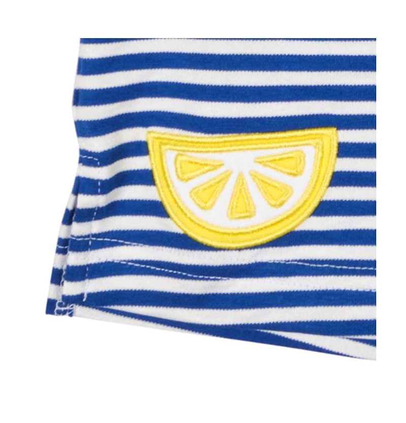 Florence Eiseman Toddler Girls Stripe Knit Short Set With Fruit Slices