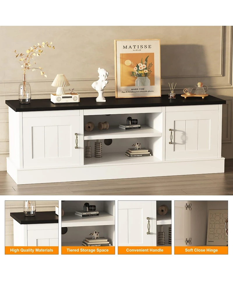 gaomon Farmhouse Rustic Wood Tv Stand for 65 Inch TVs