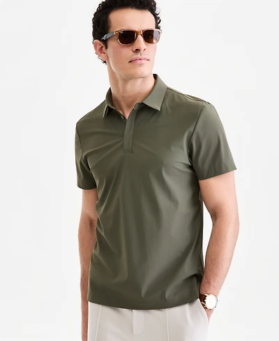 Alfani Men's Short-Sleeve Grid Texture Polo Shirt, Macy's Exclusive