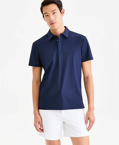 Alfani Men's Short-Sleeve Grid Texture Polo Shirt, Macy's Exclusive