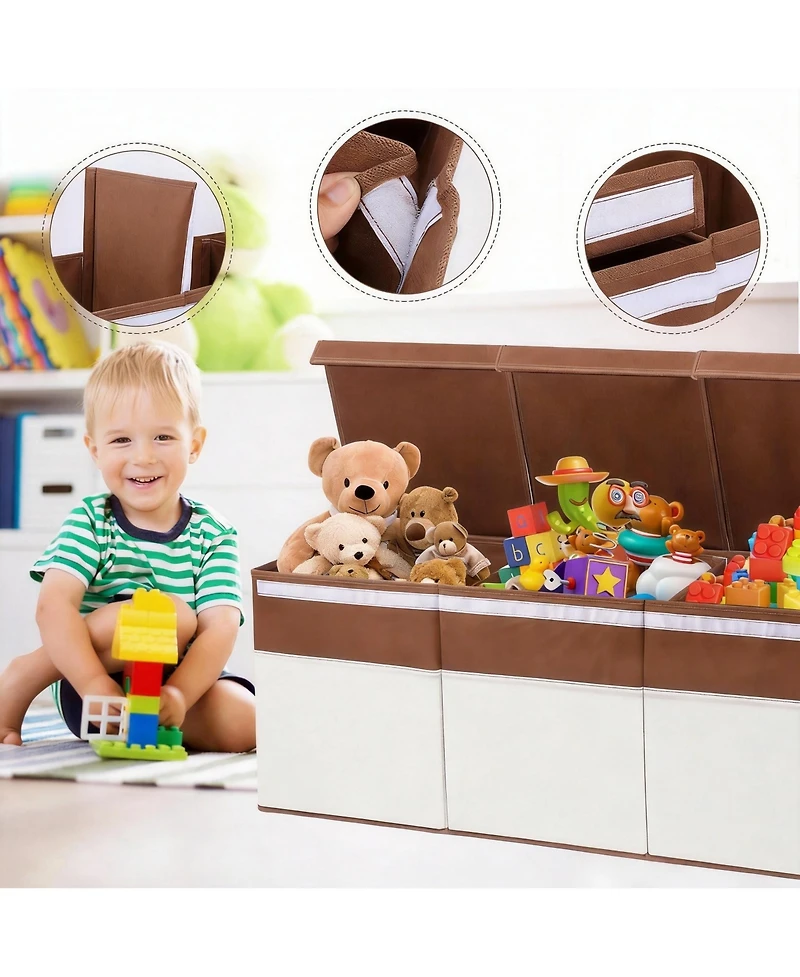Yigii Extra Large Collapsible Storage Chest with Handles for Toys and Clothes