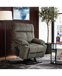 Clihome Dual Motor Infinite Position Up to 350 Lbs Chenille Power Lift Recliner Chair