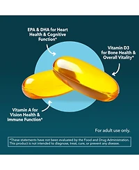 Havasu Nutrition Cod Liver Oil Softgels | Omega 3 Epa and Dha Fish Oil 1000mg with Vitamins A and D3 | 180 Count