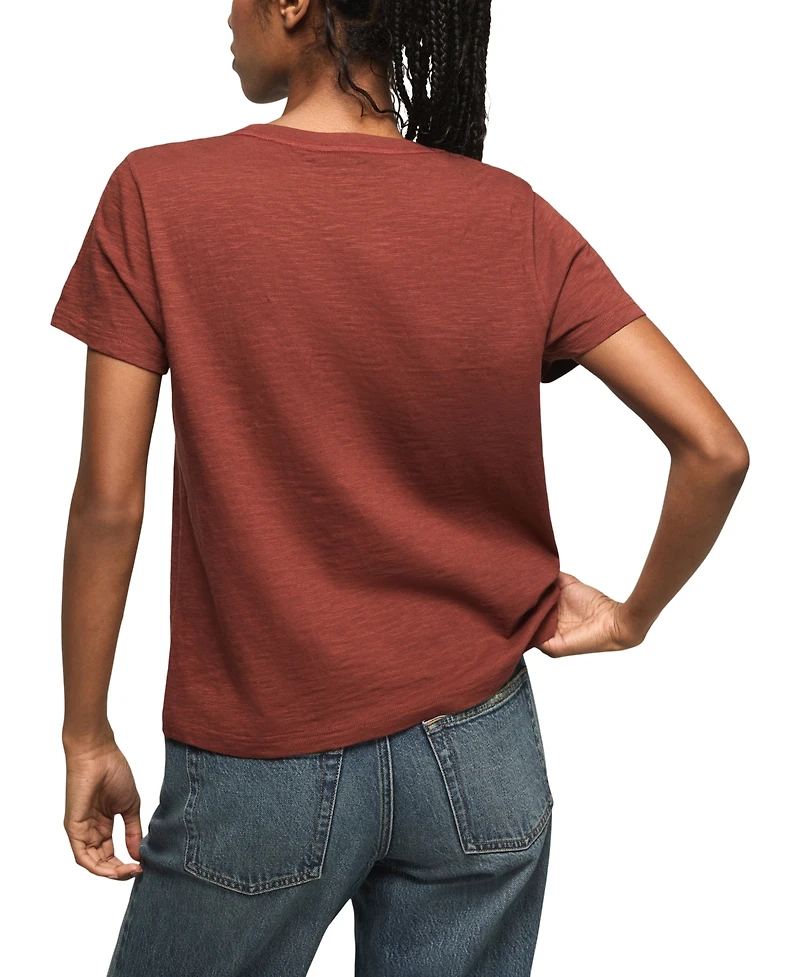 Lucky Brand Women's Floral Steer Skull Classic Crewneck T-Shirt