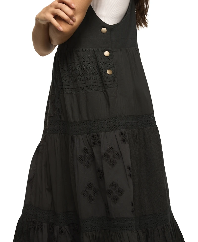 Lucky Brand Women's Cutwork Overall Maxi Dress