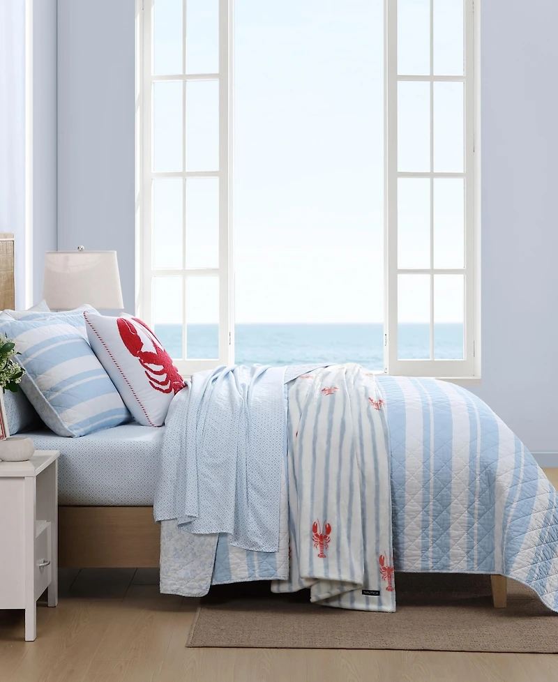 Nautica Seafront Stripe Cotton Reversible -Pc. Quilt Set