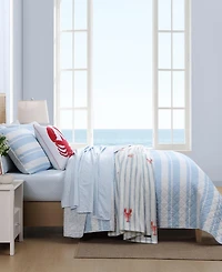 Nautica Seafront Stripe Cotton Reversible -Pc. Quilt Set