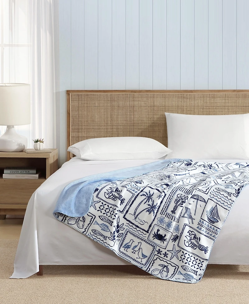Nautica Beach Collage Plush Throw, 70" x 50"