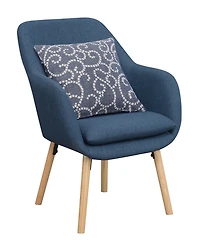 Convenience Concepts 25.25" Faux Linen Charlotte Wingback Accent Armchair