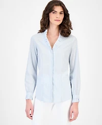 Anne Klein Women's Cotton Ruffled-Collar Blouse