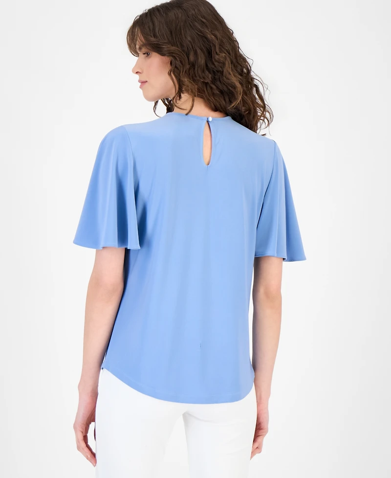 Anne Klein Women's Pleated Bell-Sleeve Top