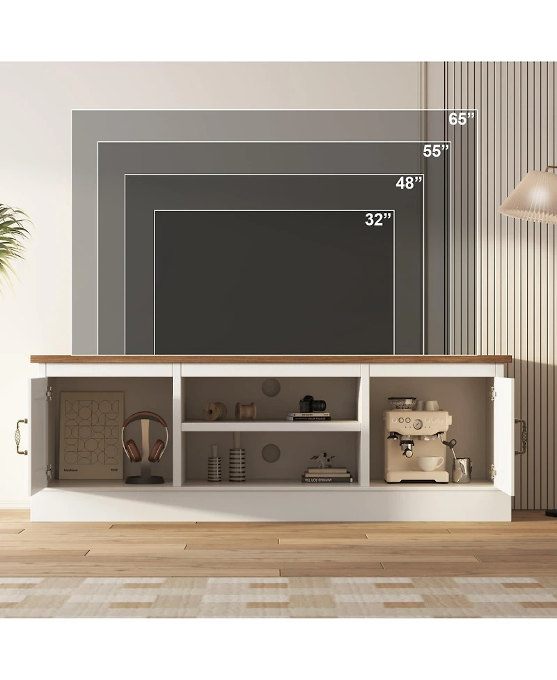 gaomon Farmhouse Rustic Wood Tv Stand for 65 Inch TVs