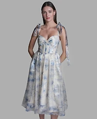 Bcbg Women's Organza Corset Midi Dress