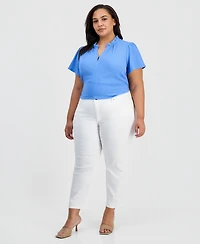 Jones New York Plus Lexington Straight-Leg Cropped Jeans