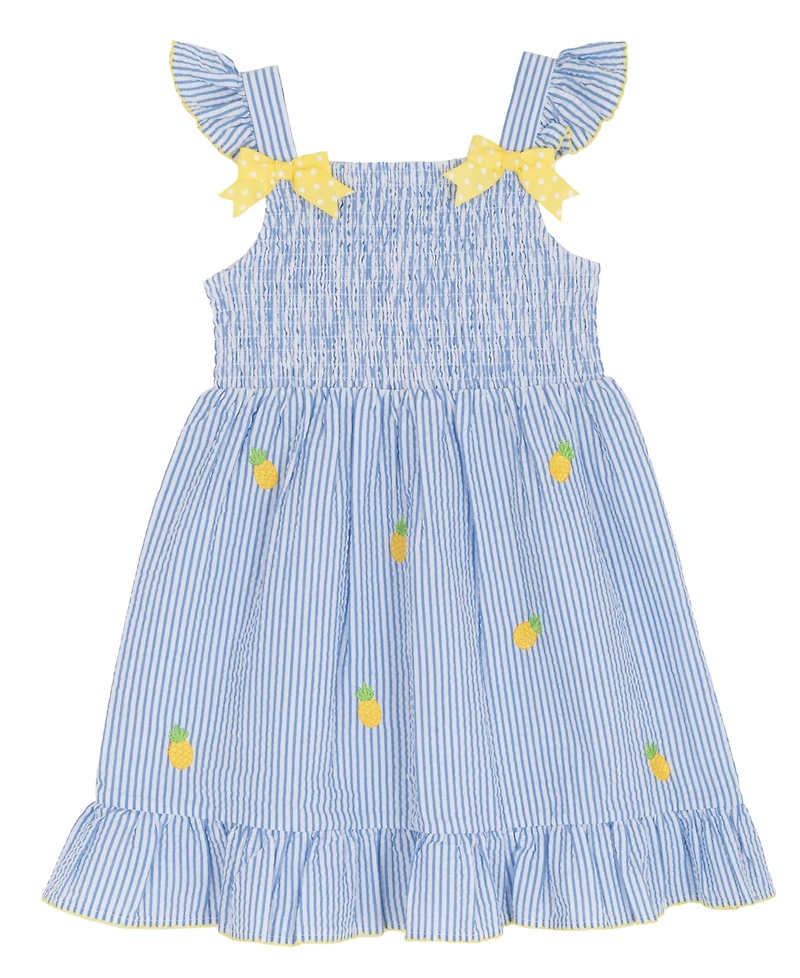 Rare Editions Girls' 2T-6X Pineapple Seersucker Dress