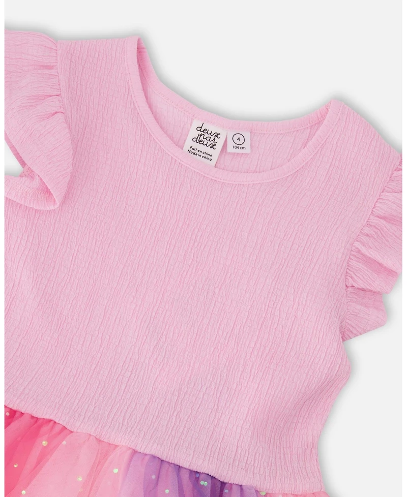 Deux par Girl Bi-Material Mesh Dress - Toddler|Child