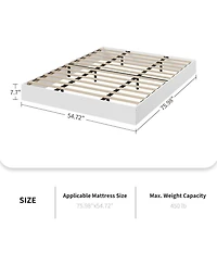 Gaomon Wood Platform Bed Frame, Solid Wood, No Headboard, Floor-Standing, Sturdy Slat Support, Box Spring Needed, Walnut