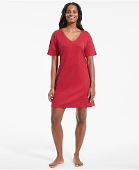 Lands' End Women's Cotton Interlock Relaxed Above the Knee Nightgown