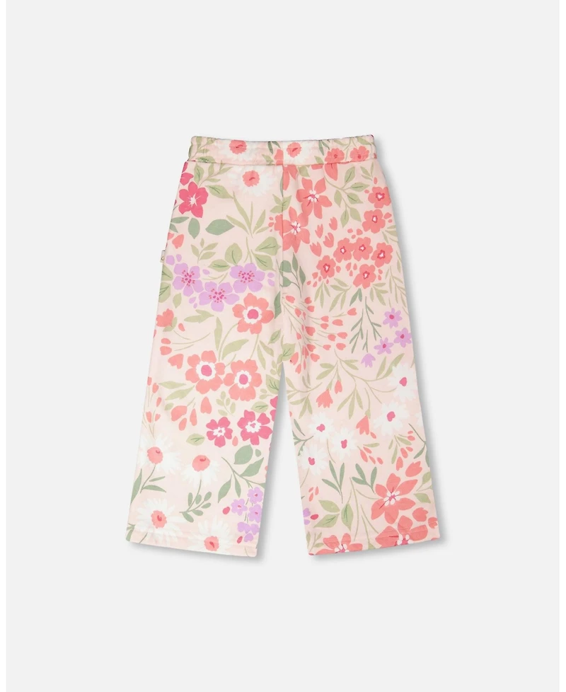 Deux par Big Girls French Terry Pants Printed Flowers