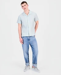 Guess Men's Seersucker Woven Shirt