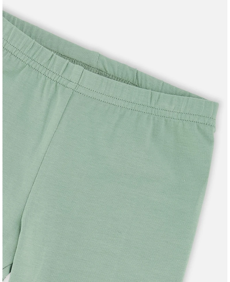 Deux par Big Girls Cotton Jersey Leggings Sage Green