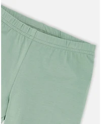 Deux par Big Girls Cotton Jersey Leggings Sage Green