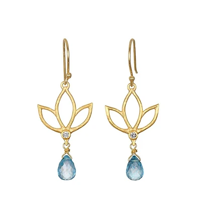 Satya Jewelry Ignite Renewal Topaz Lotus Drop Earrings