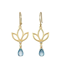 Satya Jewelry Ignite Renewal Topaz Lotus Drop Earrings