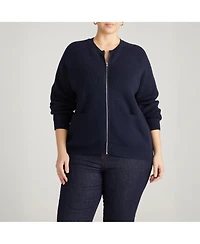 Universal Standard Women's Plus Better-Than-Wool Zip Cardigan Sweater