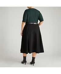 Universal Standard Plus Aleya Pleated Ponte Skirt