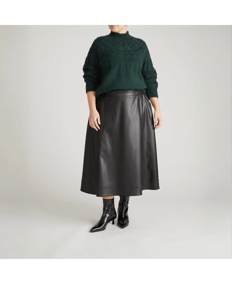 Universal Standard Women's Plus Charlotte Leather Skirt