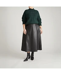 Universal Standard Women's Plus Charlotte Leather Skirt