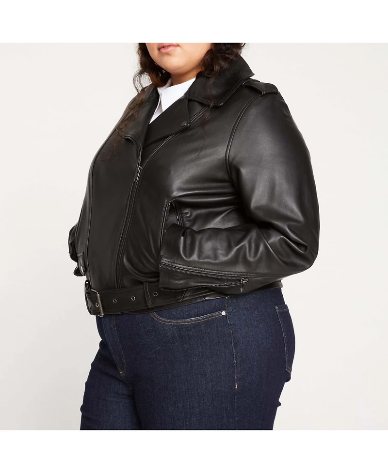 Universal Standard Plus Leeron Leather Moto Jacket